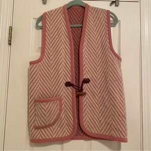 Pink and Cream Cashmere Vest